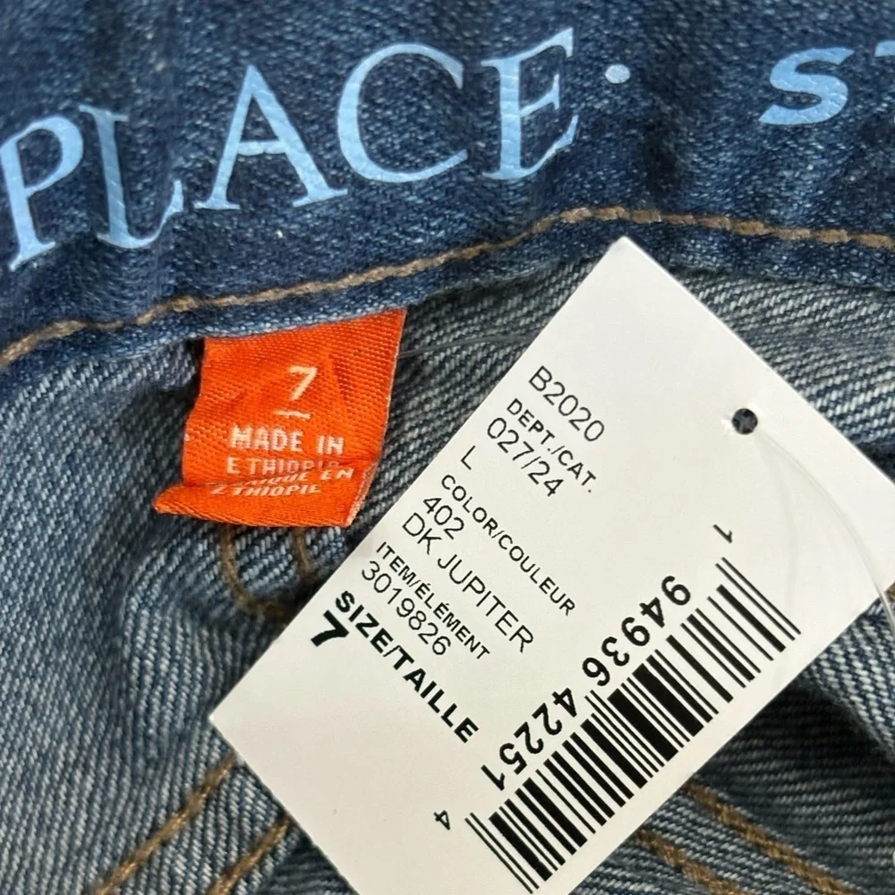 NWT Dark Jupiter Denim Straight Leg Jeans with Adjustable Waist Tabs | Size 7